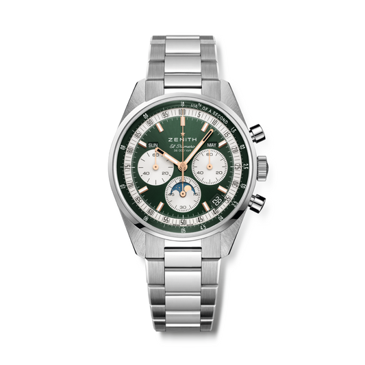 Zenith CHRONOMASTER ORIGINAL 38 mm Green Dial Stainless Steel Bracelet 03.3400.3610/40.M3200