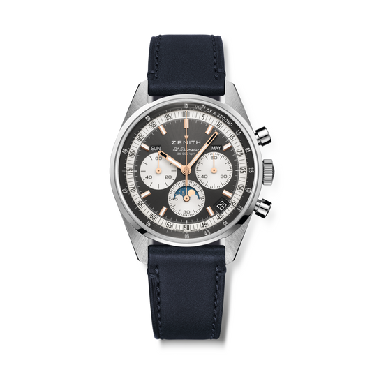Zenith CHRONOMASTER ORIGINAL 38 mm Grey Dial Stainless Steel   Leather Strap 03.3400.3610/39.C910