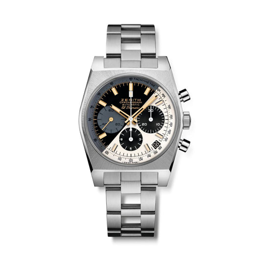 Zenith CHRONOMASTER REVIVAL A384 LUPIN THE THIRD - FINAL EDITION 37 mm Panda Dial Brushed Titanium Bracelet 95.L384.400/50.M384