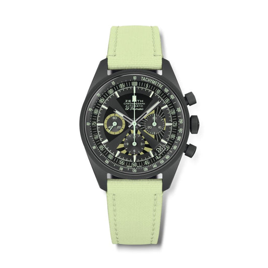 Zenith CHRONOMASTER REVIVAL "POKER CHIP" 38 mm Black Dial Microblasted Titanium Fabric Strap 97.G383.400/38.C881