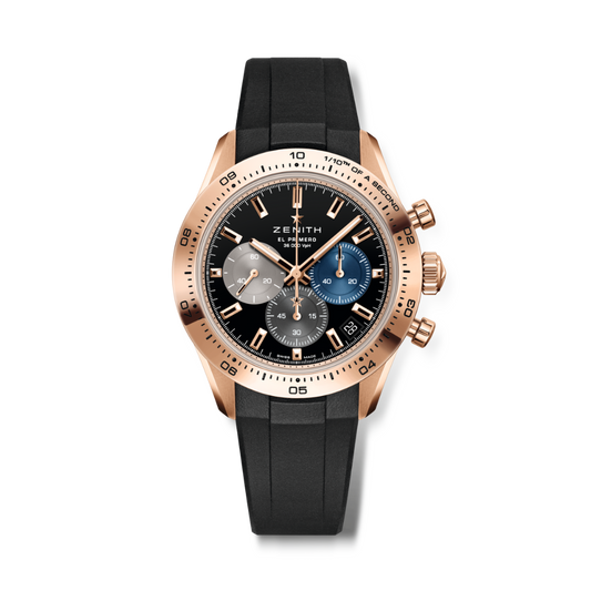 Zenith CHRONOMASTER SPORT 41 mm Black Dial 18k Rose Gold Rubber Strap 18.3101.3600/21.R951