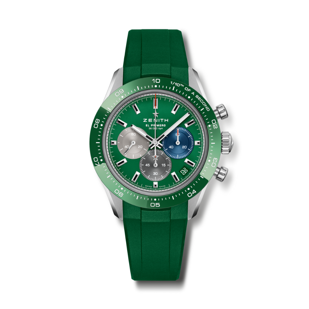 Zenith CHRONOMASTER SPORT 41 mm Green Dial Stainless Steel Rubber Strap 03.3119.3600/56.R952