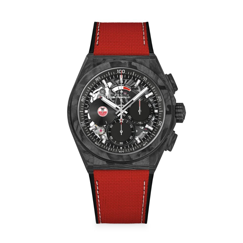 Zenith DEFY 21 CARL COX 44 mm Black Dial Black Carbon Rubber Strap 10.9001.9004/99.R941