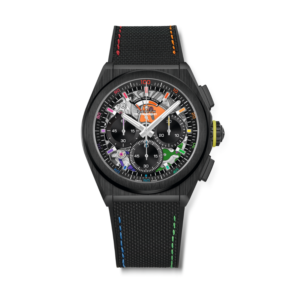 Zenith DEFY 21 Chroma II 44 mm Black Dial Black Ceramic Rubber Strap 49.9013.9004/21.R952