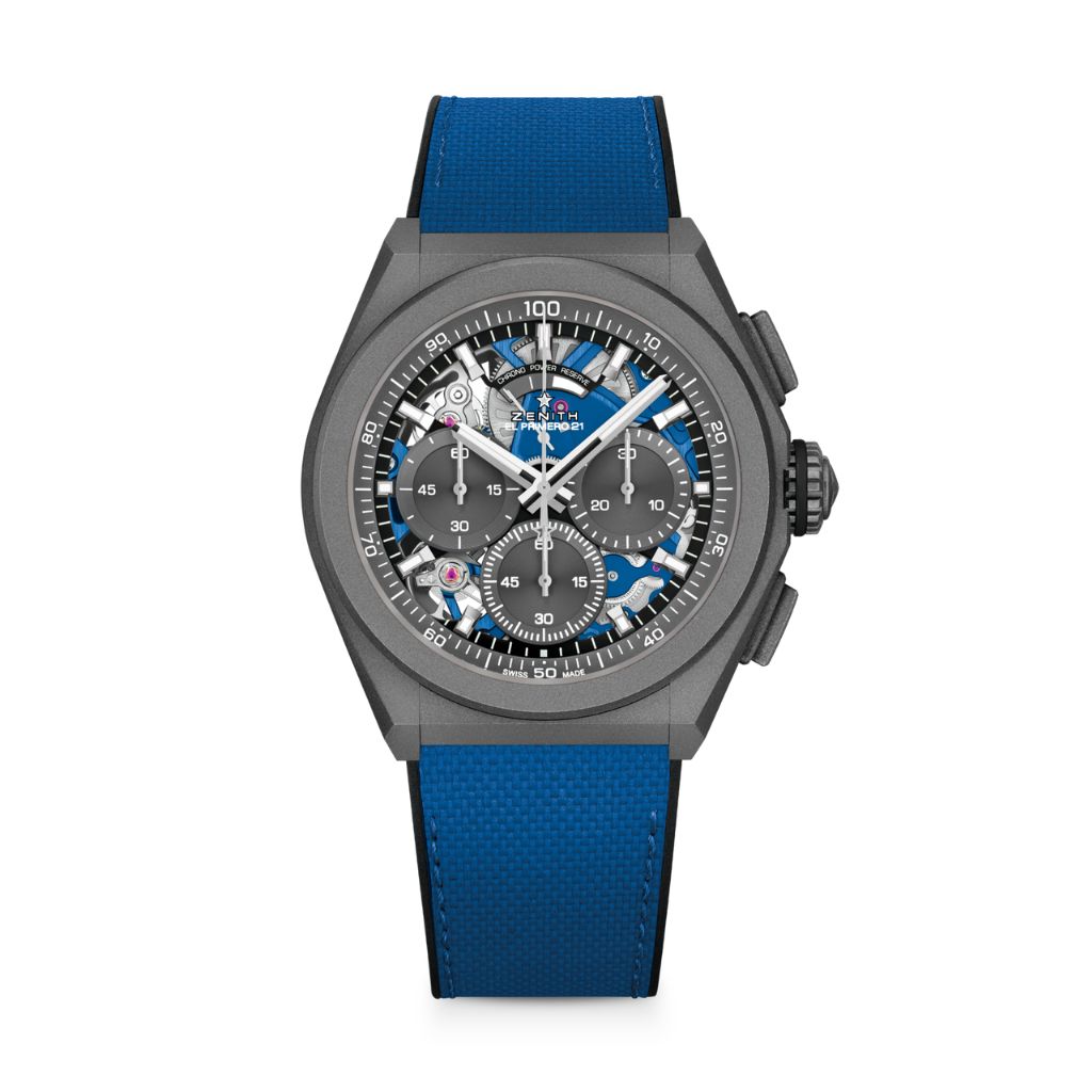Zenith DEFY 21 ULTRABLUE 44 mm Blue Dial Microblasted Titanium Rubber Strap 97.9001.9004/81.R946