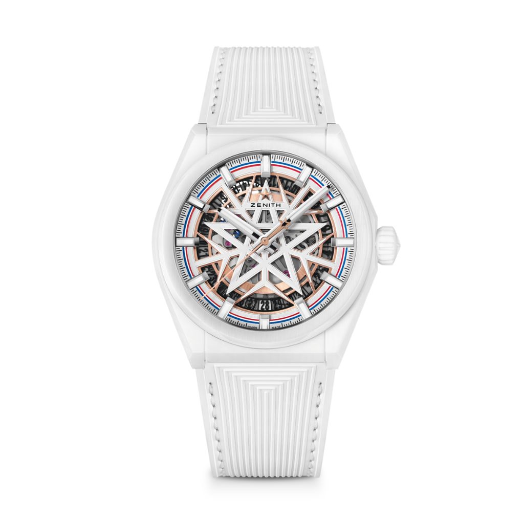 Zenith DEFY Classic Skeleton Fusalp 41 mm Silver Dial White Ceramic Rubber Strap 49.9002.670-1/02.R796