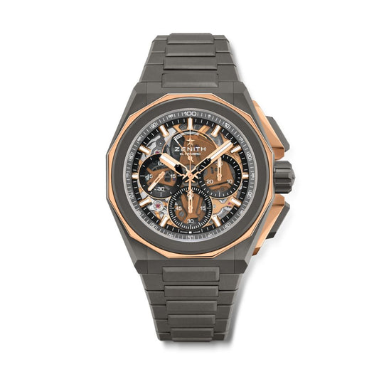 Zenith DEFY EXTREME 45 mm Black Dial Microblasted Titanium with 18k Rose Gold Bracelet 87.9100.9004/03.I001