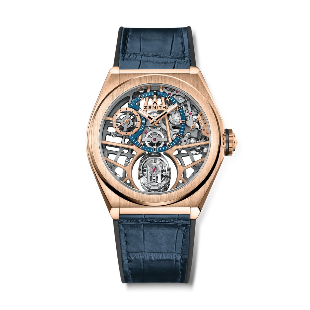 Zenith DEFY ZERO G 44 mm Transparent Dial 18k Rose Gold   Leather Strap 18.9000.8812/79.R584