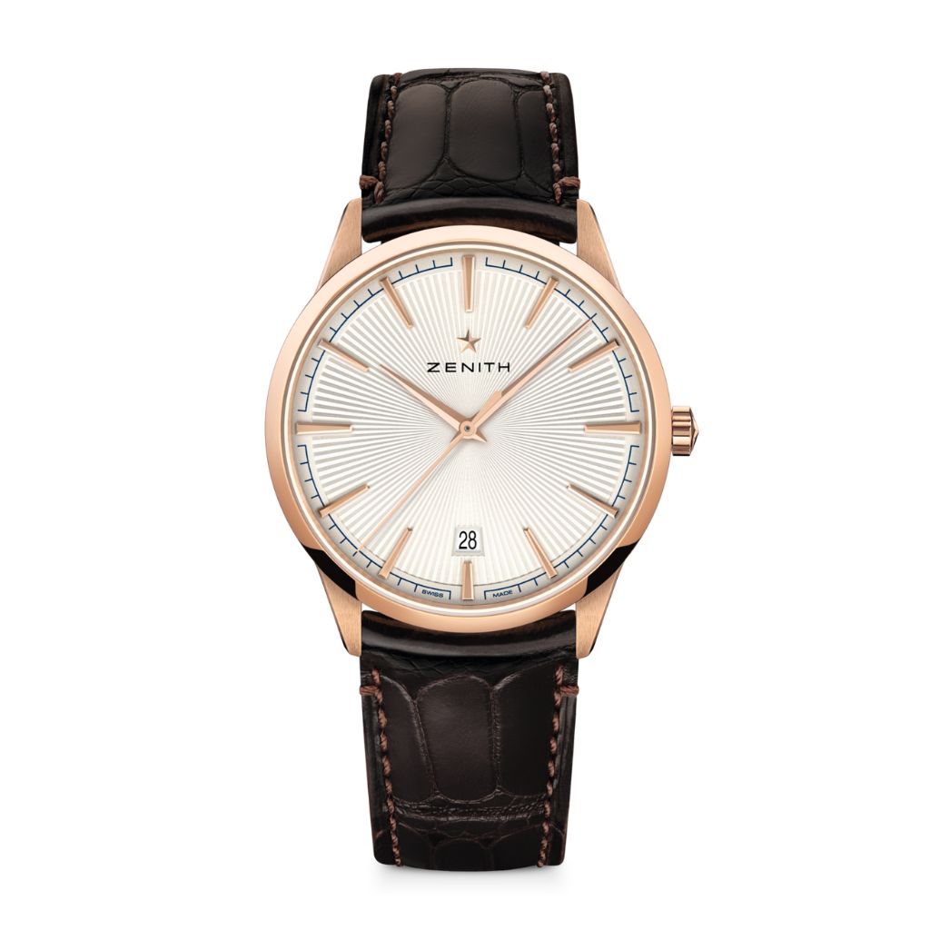 Zenith ELITE CLASSIC 40.5 mm Silver Dial 18k Rose Gold   Leather Strap 18.3100.670/01.C920