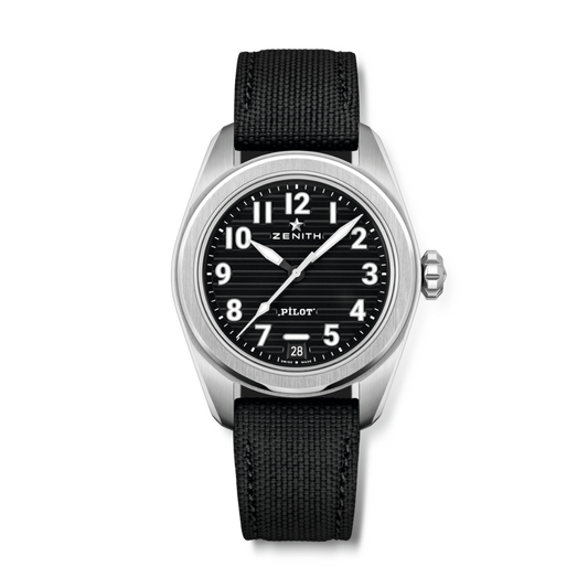 Zenith PILOT Automatic 40 mm Black Dial Stainless Steel Rubber Strap 03.4000.3620/21.I001