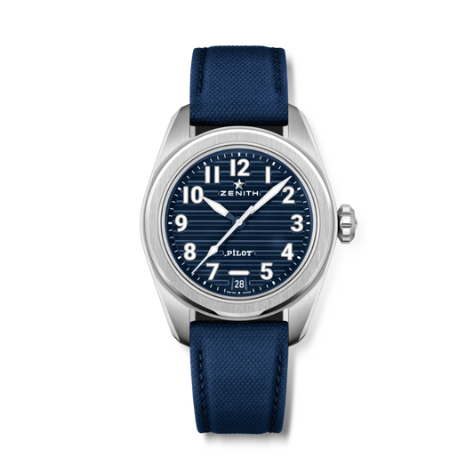 Zenith PILOT AUTOMATIC 40 mm Blue Dial Stainless Steel Rubber Strap 03.4000.3620/51.I003