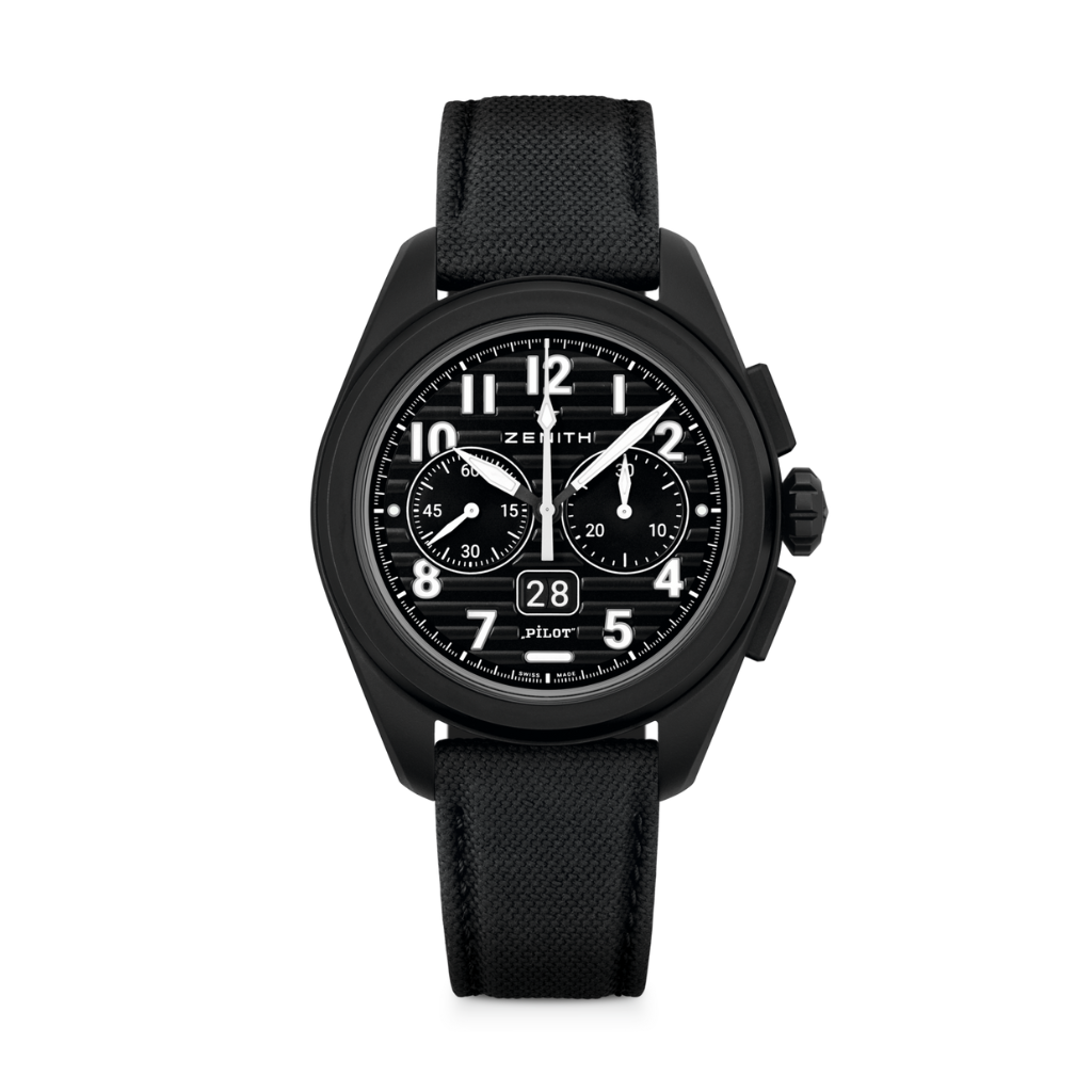 Zenith PILOT Big Date Flyback 42.5 mm Black Dial Black Microblasted Ceramic Rubber Strap 49.4000.3652/21.I001