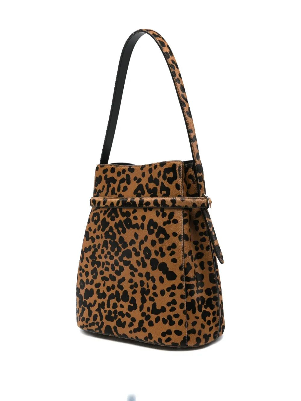 "BELTED PONY HAIR" BUCKET BAG