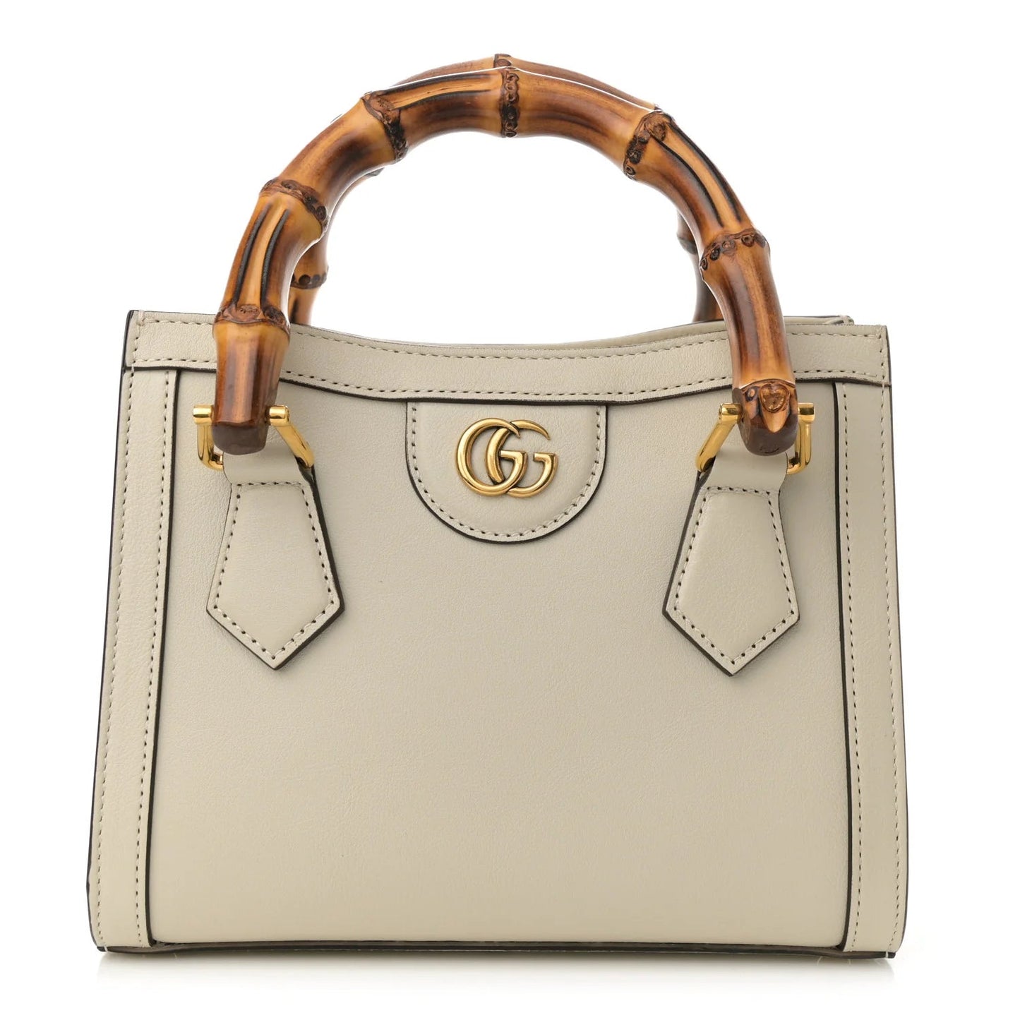 Wonka Grain Calfskin Mini Diana Tote Bag Mystic White