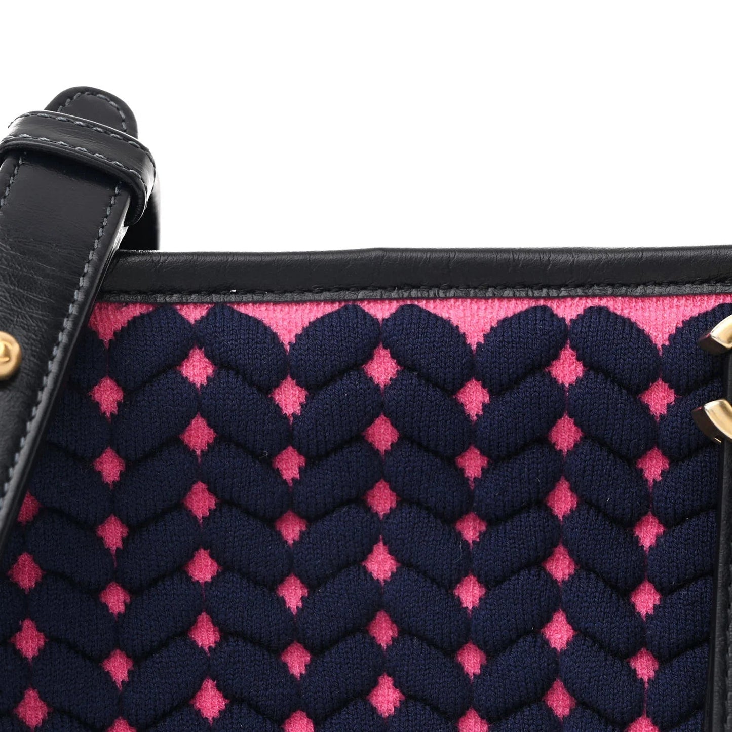 Wool Calfskin Small Gabrielle Hobo Dark Navy