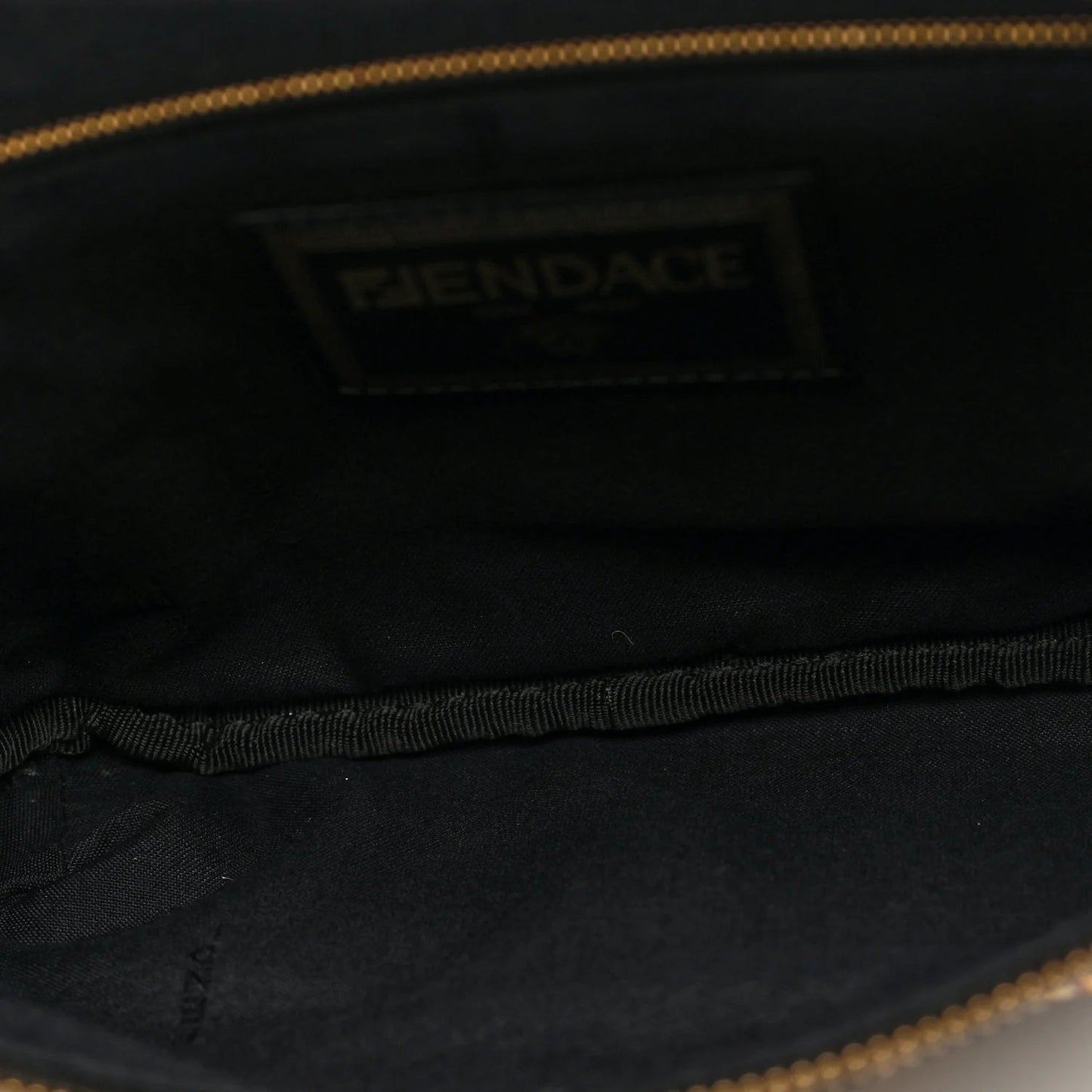 X VERSACE Nylon Cuoio Romano Fendace FF Baroque Belt Bag Black Gold