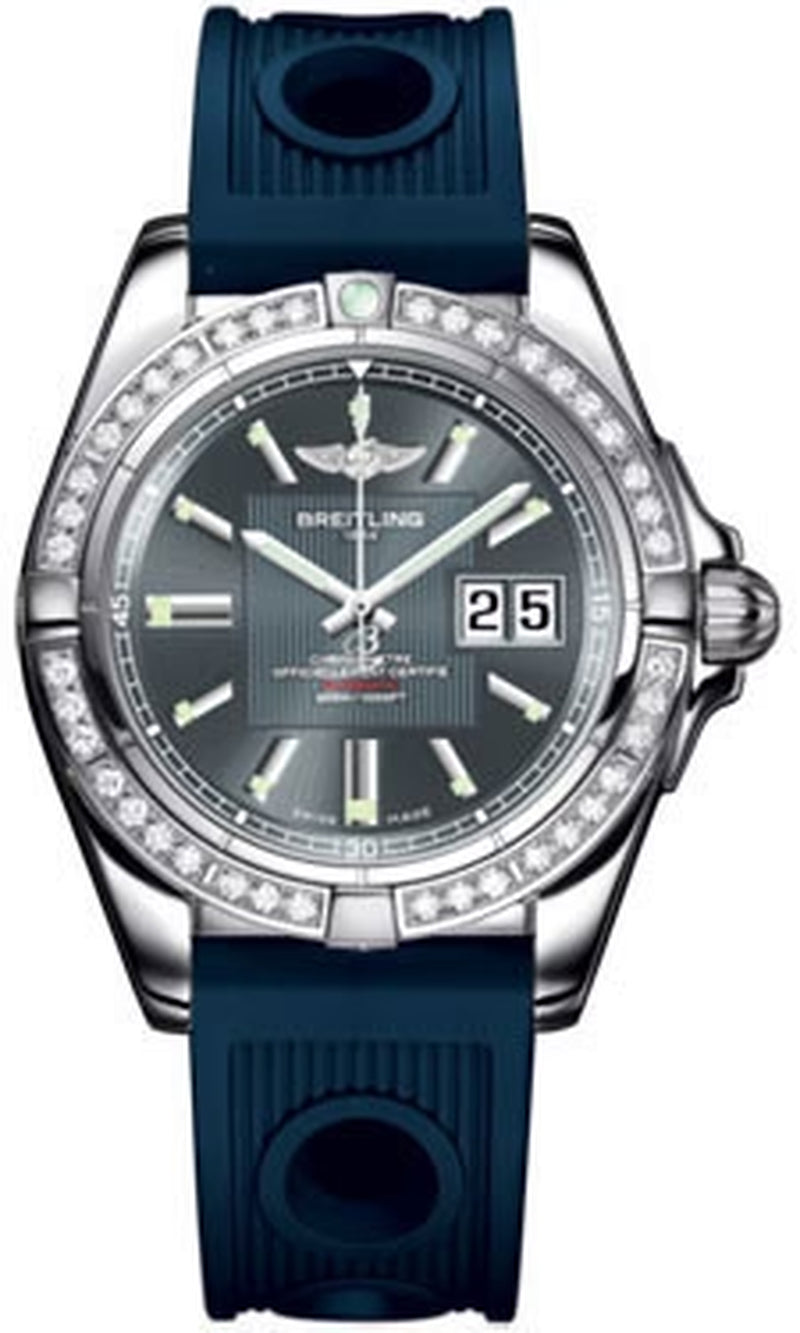 '- Galactic 41 Stainless Steel - Diamond Bezel - Ocean Racer Strap