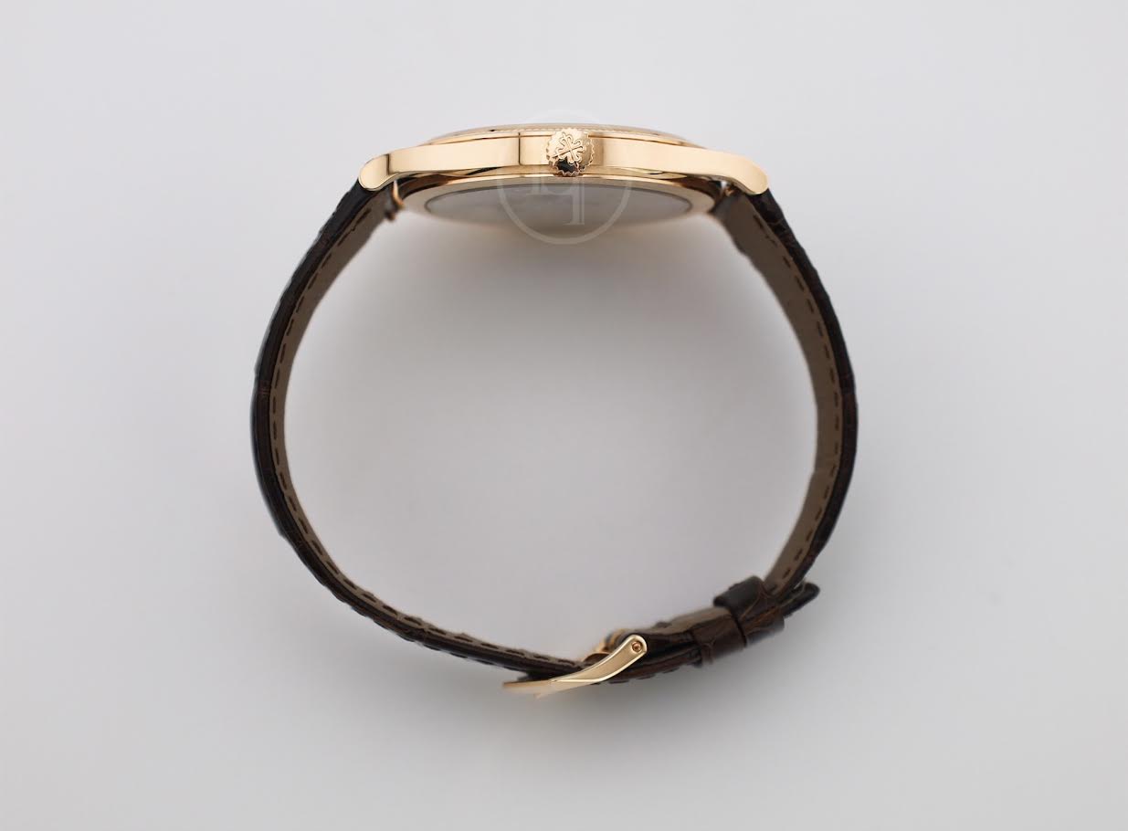 Patek Philippe Calatrava "Clous de Paris" Rose Gold Hobnail BezelSilver Dial - 6119R-001