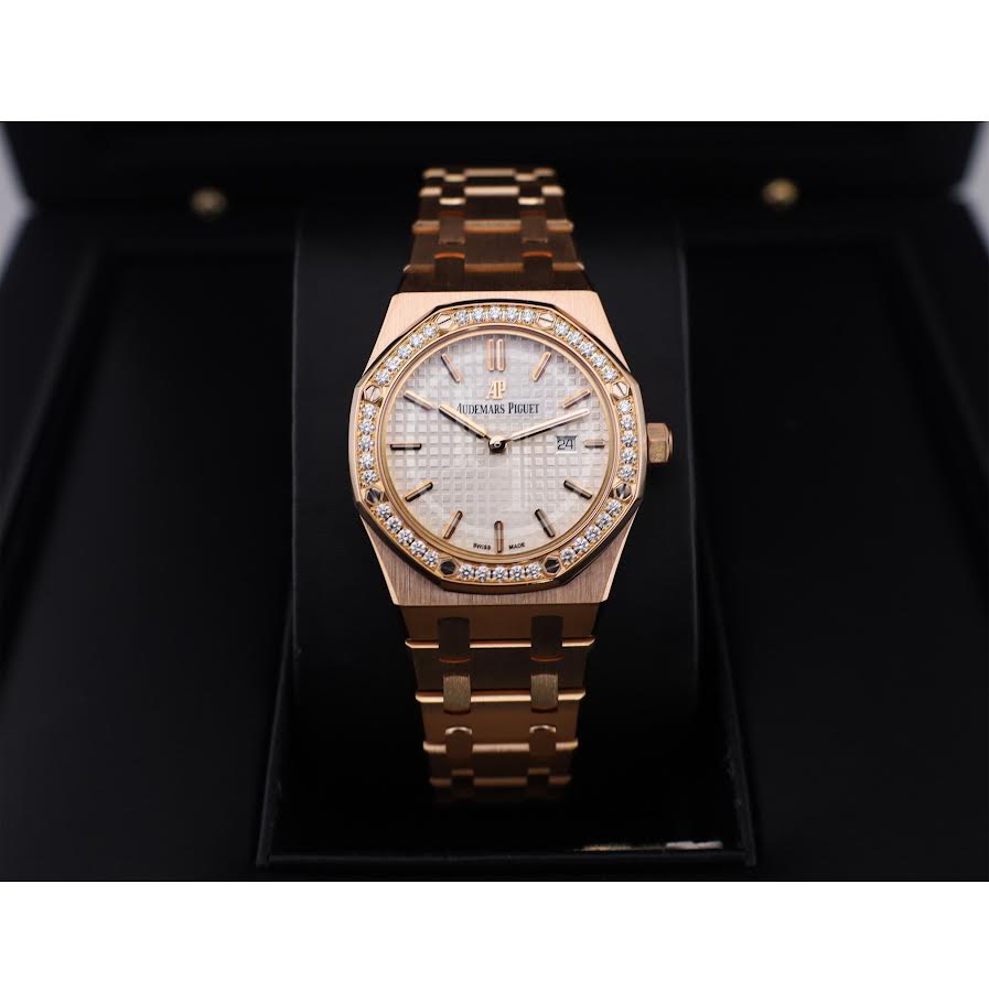 Audemars Piguet Ladies Collection Royal Oak Quartz Watch-Silver Dial 33mm-67651OR.ZZ.1261OR.01