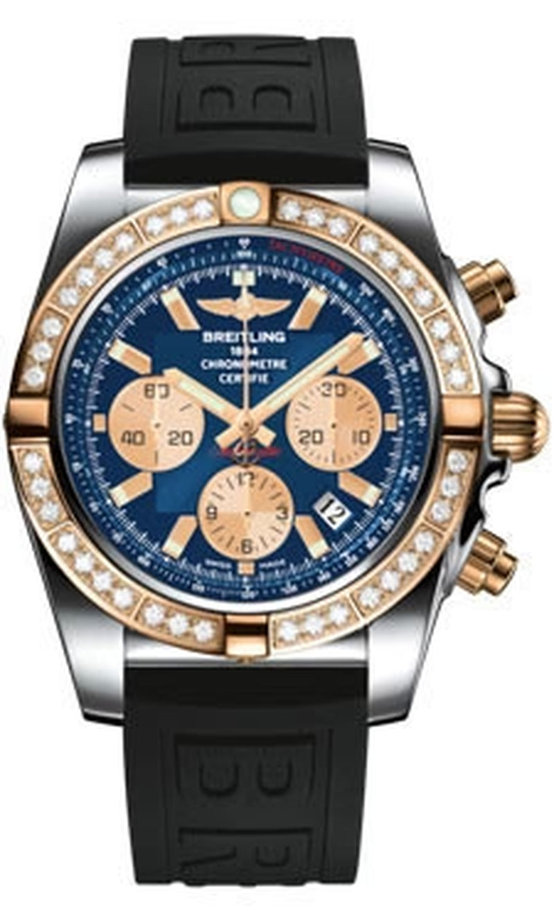 '- Chronomat 44 Steel and Rose Gold 40 Diamond Bezel - Diver Pro III Strap
