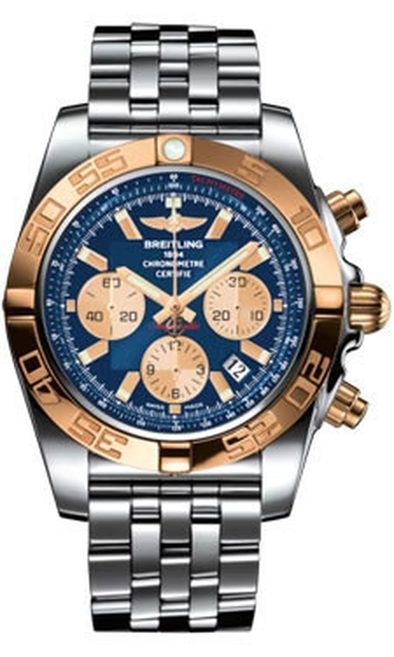 '- Chronomat 44 Steel and Rose Gold Polished Bezel - Pilot Steel Bracelet
