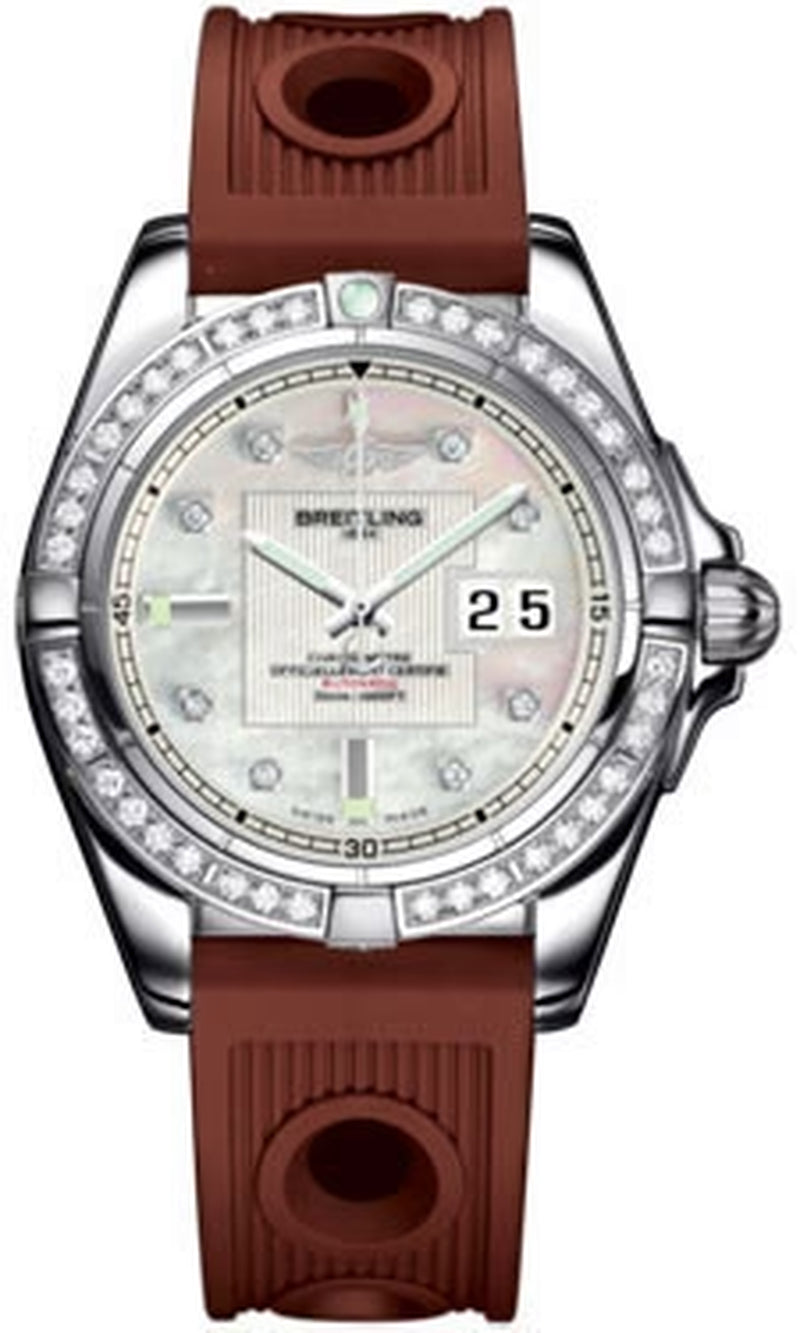 '- Galactic 41 Stainless Steel - Diamond Bezel - Ocean Racer Strap