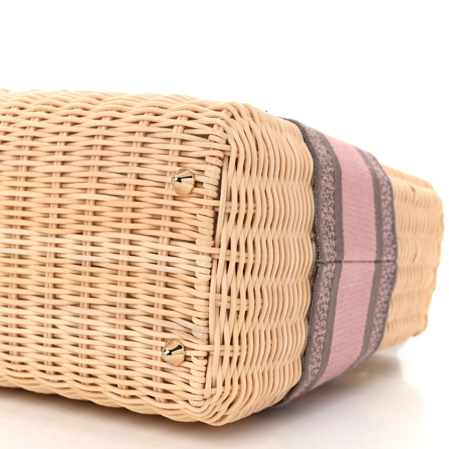 Wicker Oblique Medium Lady Dior Bag Pink Grey