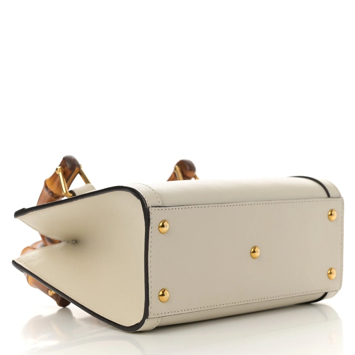 Wonka Grain Calfskin Mini Diana Tote Bag Mystic White