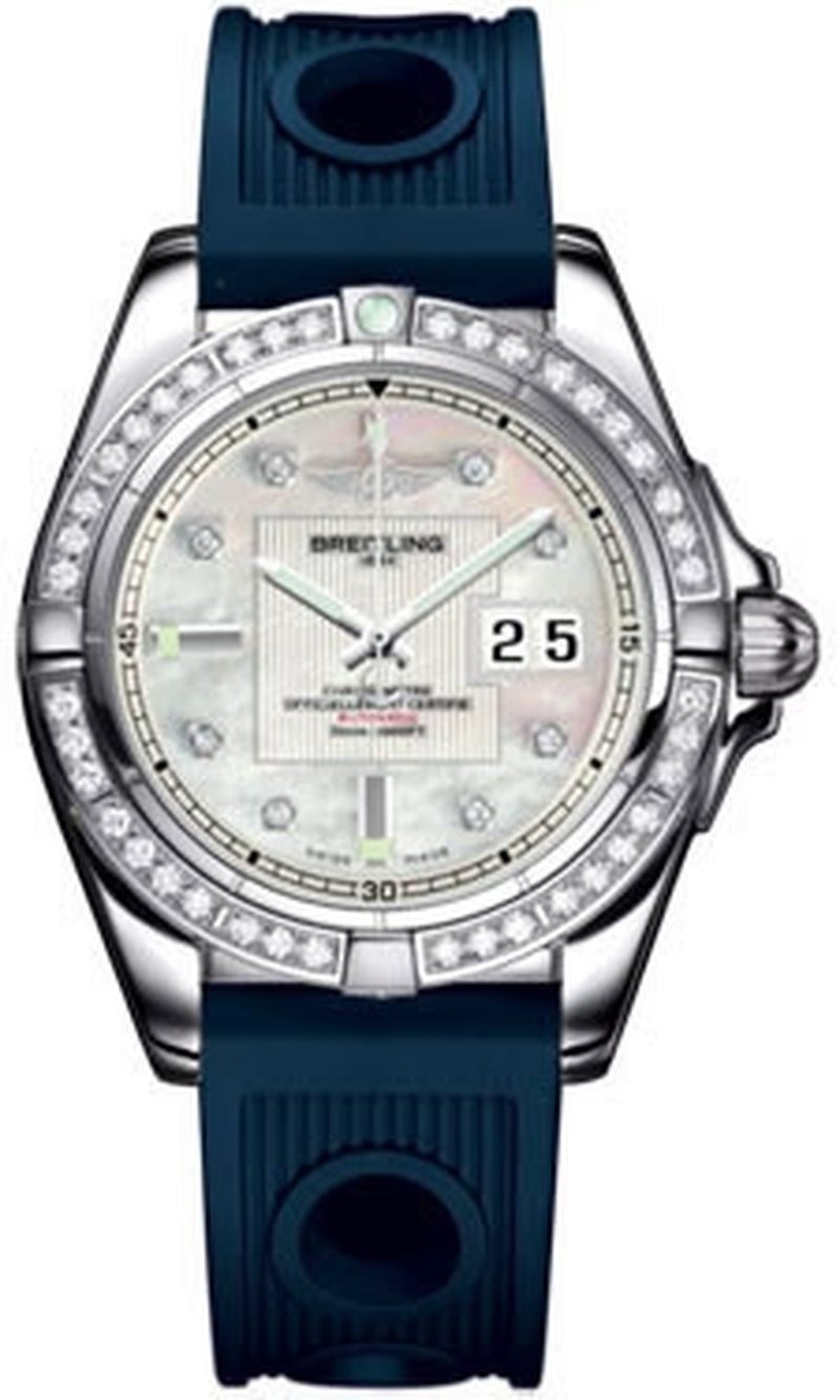 '- Galactic 41 Stainless Steel - Diamond Bezel - Ocean Racer Strap