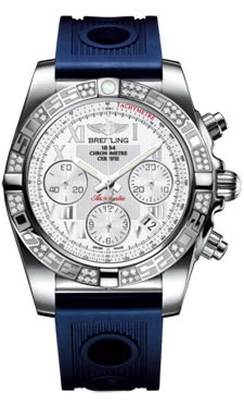 '- Chronomat 41 Steel Diamond Bezel - Ocean Racer Strap