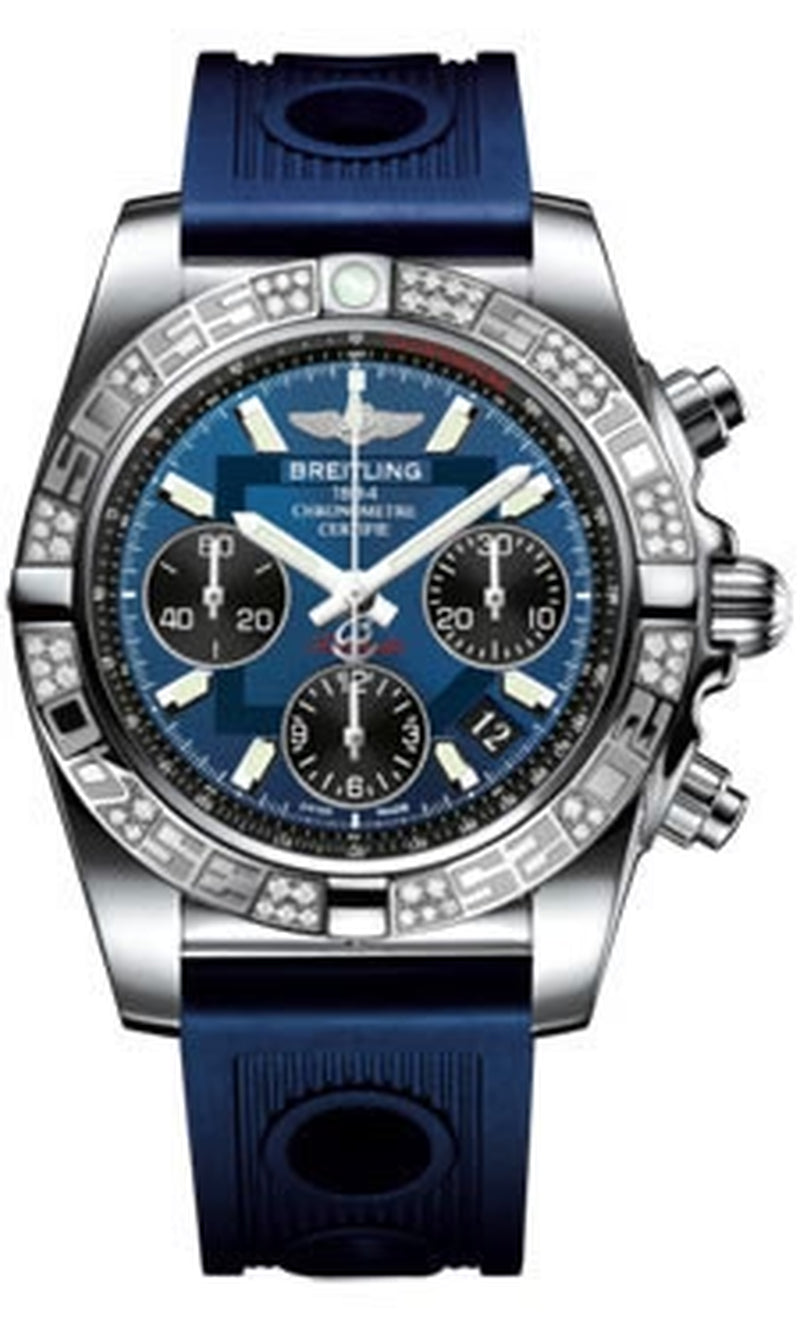 '- Chronomat 41 Steel Diamond Bezel - Ocean Racer Strap