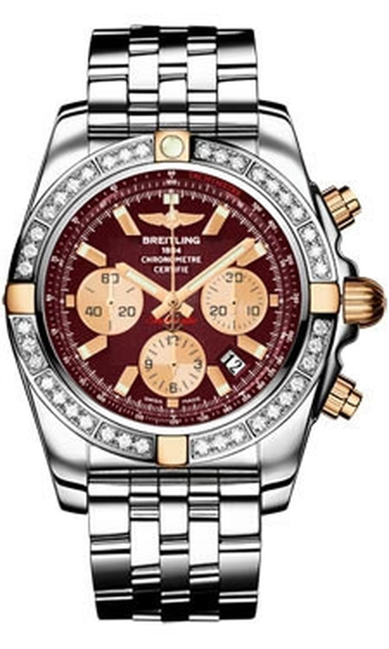 '- Chronomat 44 Two-Tone 40 Diamond Bezel - Pilot Steel Bracelet