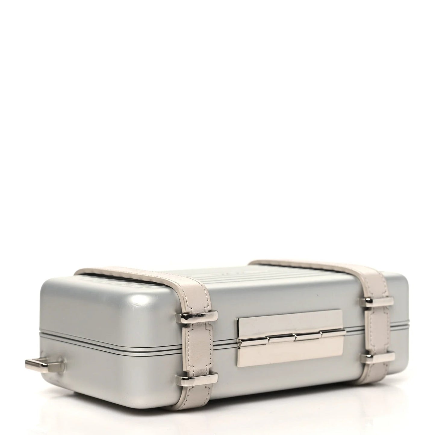 X RIMOWA Aluminum Personal Clutch on Strap Silver
