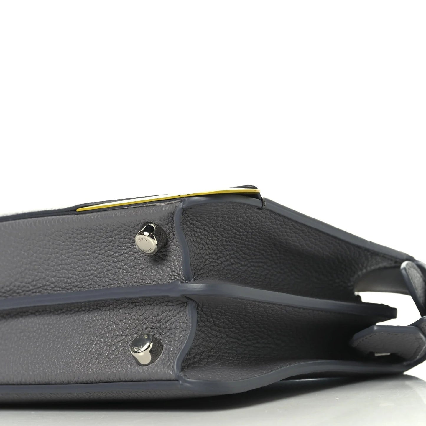 X MA YANSONG Cuoio Romano Aluminum Bi-Color Mini Peekaboo I SEE U Satchel Grey Yellow