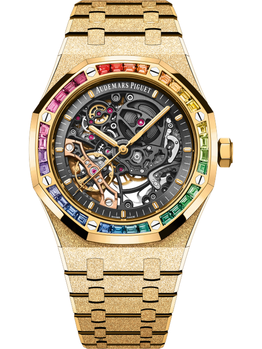 AUDEMARS PIGUET ROYAL OAK FROSTED GOLD DOUBLE BALANCE WHEEL OPENWORKED | 15412BA.YG.1224BA.01-B