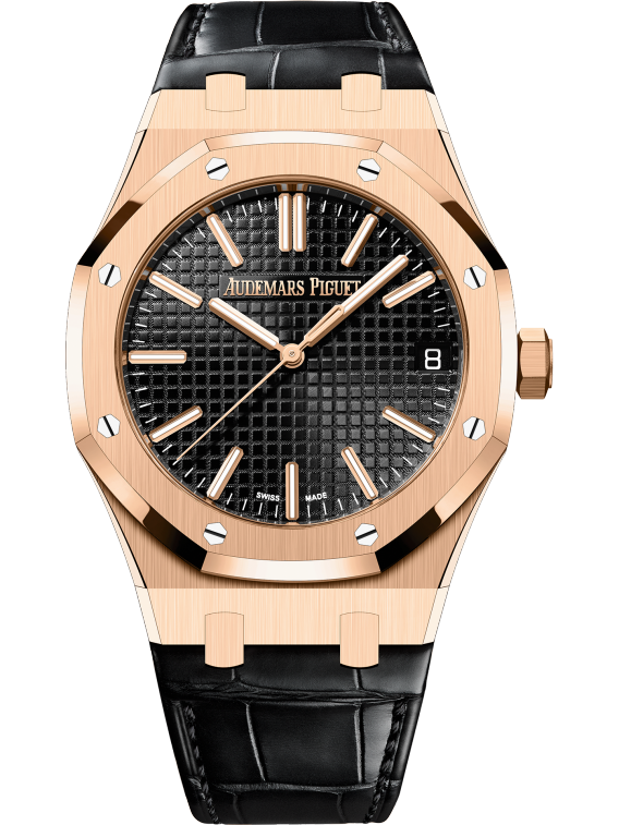 AUDEMARS PIGUET ROSE GOLD ROYAL OAK BLACK DIAL| 15510OR.OO.D002CR.02