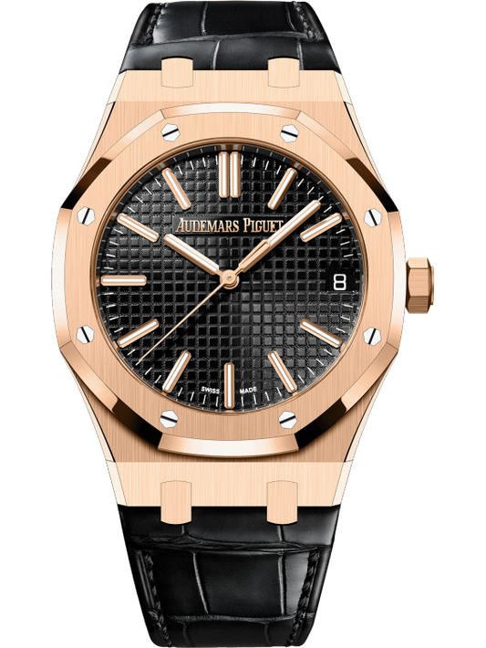 AUDEMARS PIGUET ROSE GOLD ROYAL OAK BLACK DIAL| 15510OR.OO.D002CR.02