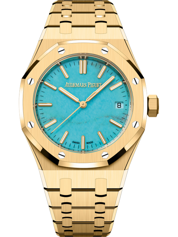 Audemars Piguet Royal Oak 15550BA.OO.1356BA.01, 18K Yellow Gold, Turquoise Index Dial