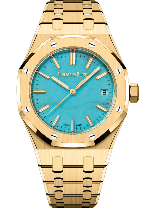 Audemars Piguet Royal Oak 15550BA.OO.1356BA.01, 18K Yellow Gold, Turquoise Index Dial