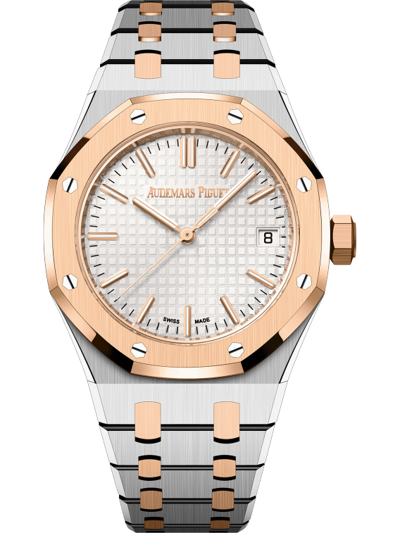 Audemars Piguet Royal Oak 15550SR, Steel & 18K Rose Gold, Silver Index Dial