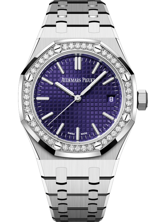 Audemars Piguet Royal Oak 37mm White Gold Diamond Bezel Purple Dial 15551BC.ZZ.1356BC.02