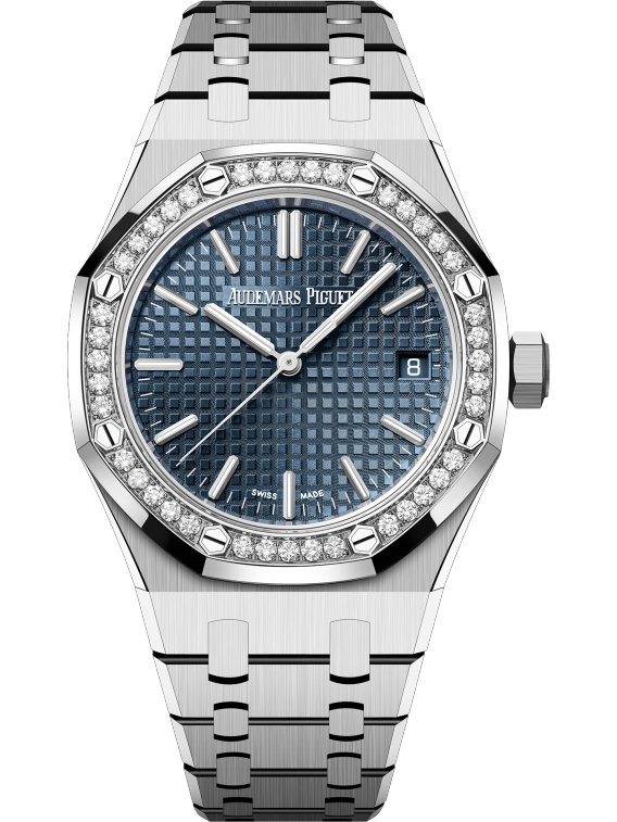 Audemars Piguet Royal Oak 37mm Stainless Steel Blue Dial Diamond Bezel 15551ST.ZZ.1356ST.05