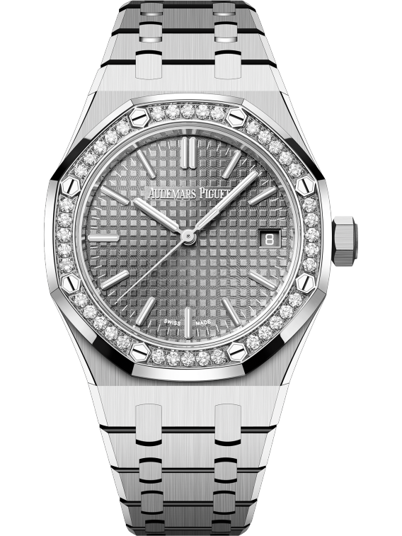 Audemars Piguet Royal Oak 37mm Stainless Steel Grey Dial Diamond Bezel 15551ST.ZZ.1356ST.06