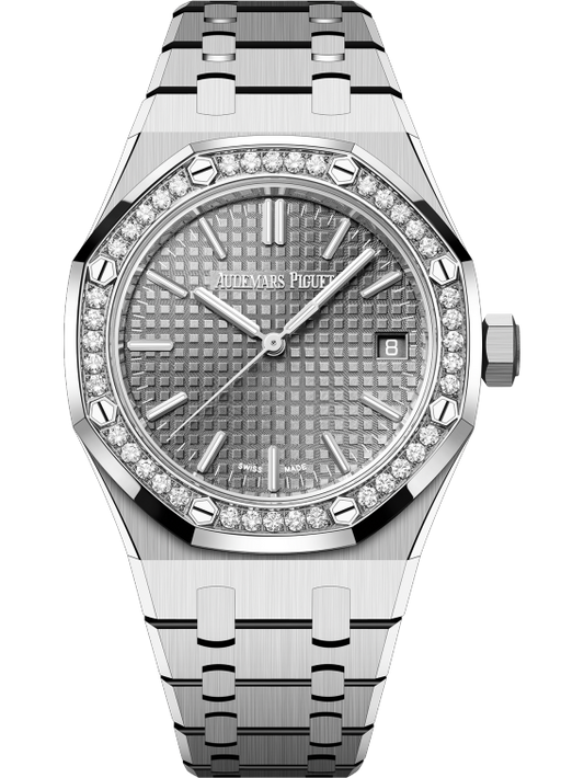 Audemars Piguet Royal Oak 37mm Stainless Steel Grey Dial Diamond Bezel 15551ST.ZZ.1356ST.06