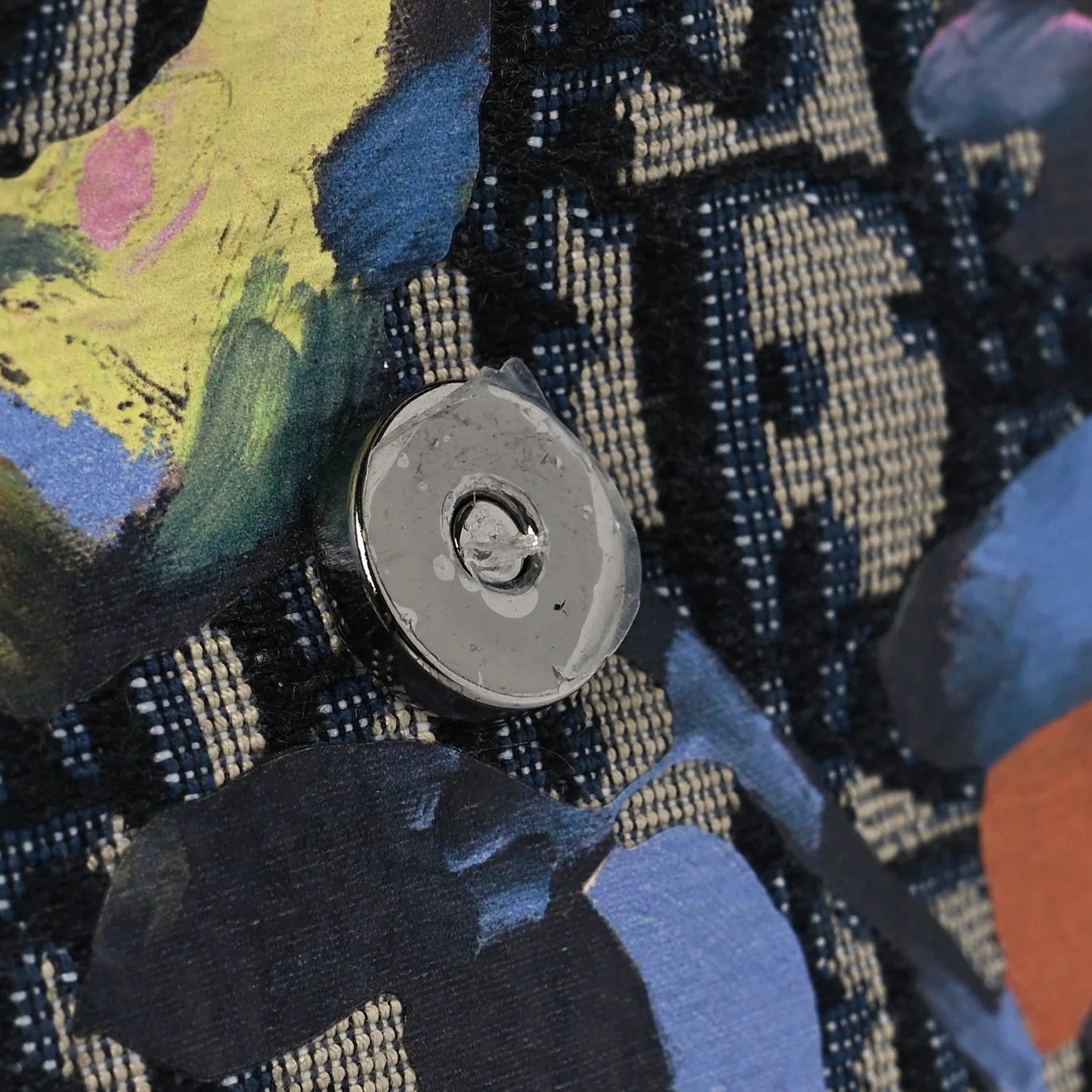 X ALEX FOXOTN Oblique Floral Print Mens Saddle Bag Blue Multicolor