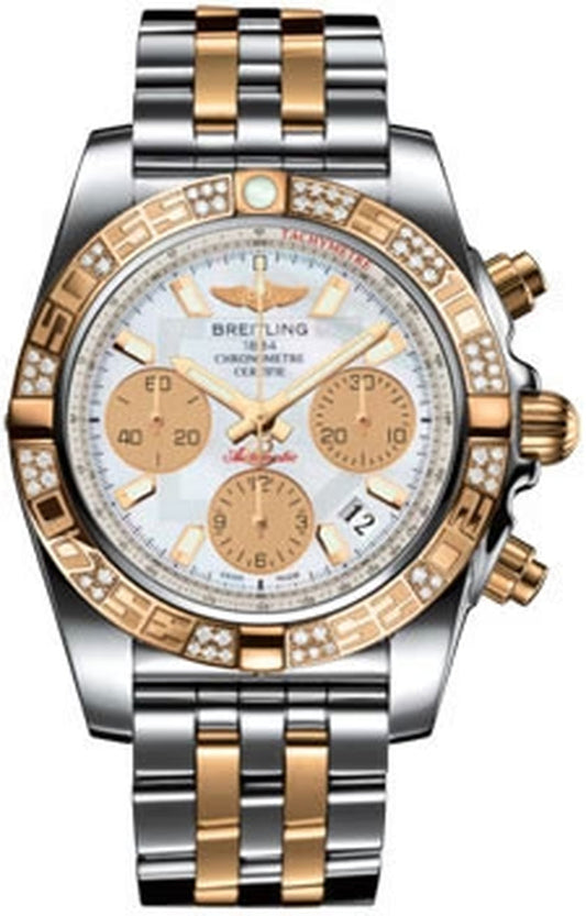 '- Chronomat 41 Steel and Gold Diamond Bezel - Steel and Gold Pilot Bracelet