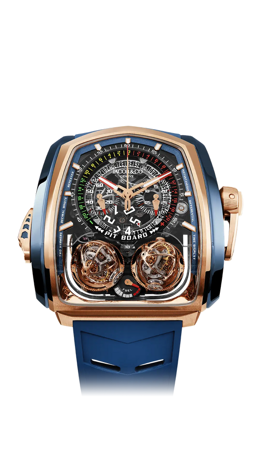 Twin Turbo Furious |  Rose Gold and Blue Titanium Jacob & Co.