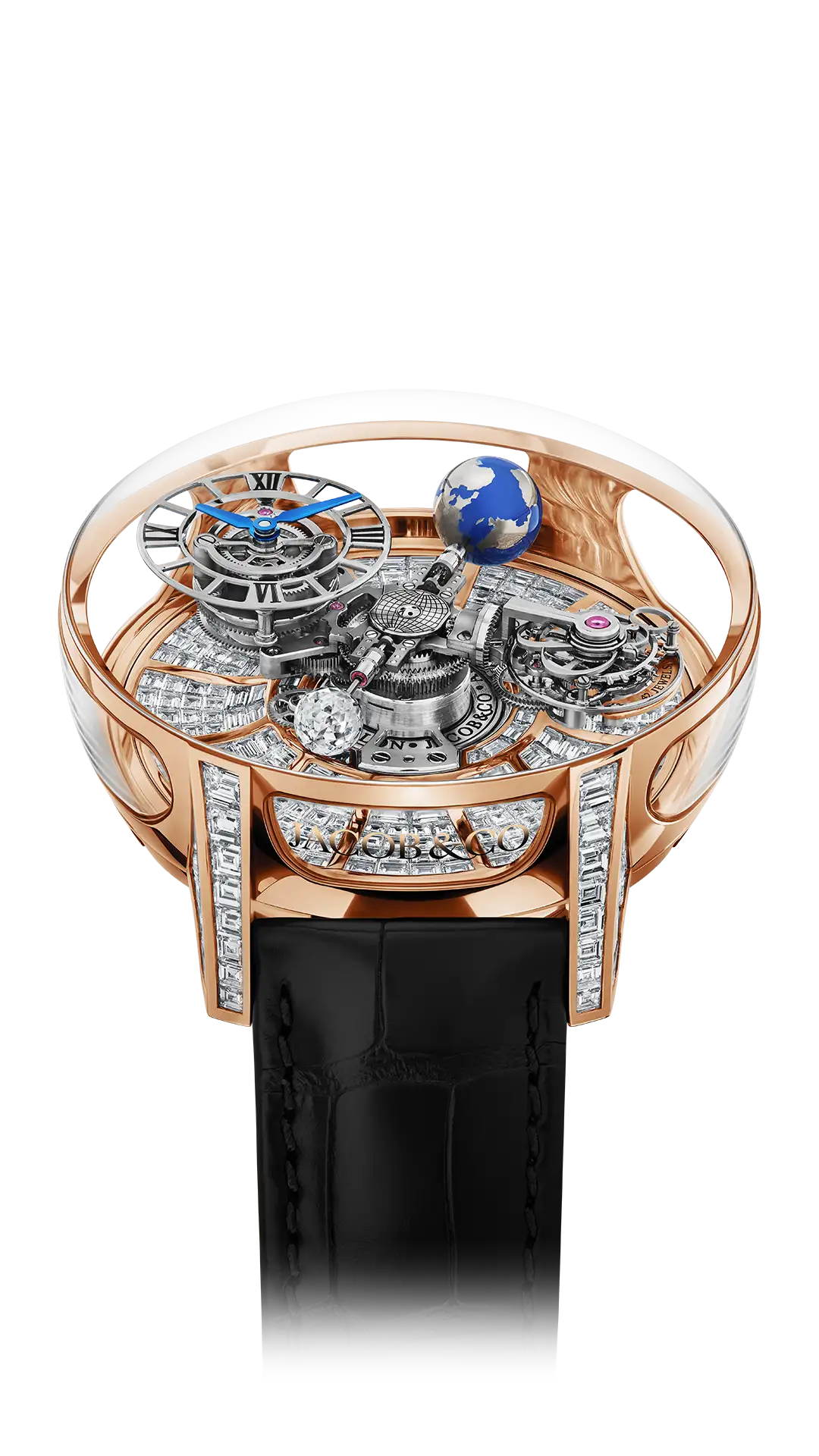 Astronomia Tourbillon Baguette |  Rose Gold, Baguette White Diamonds Jacob & Co.