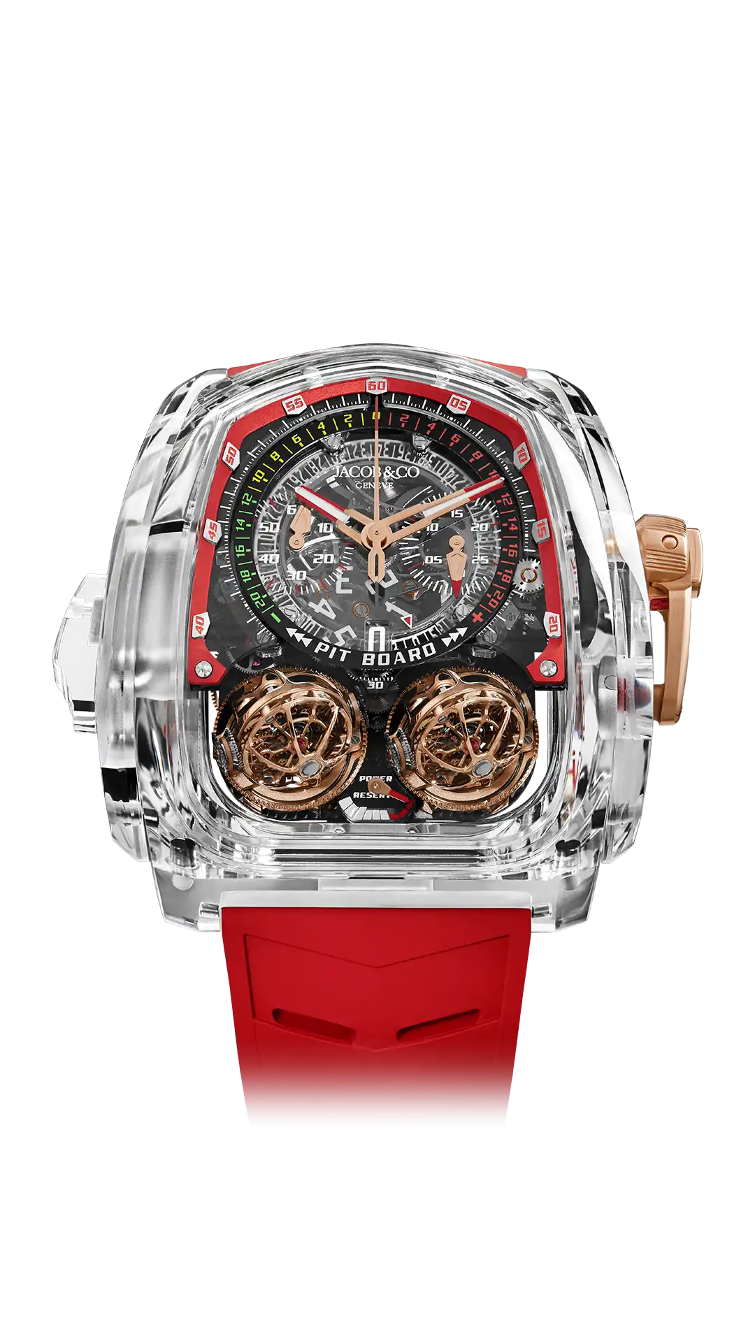 Twin Turbo Furious Sapphire Crystal |  Red Jacob & Co.