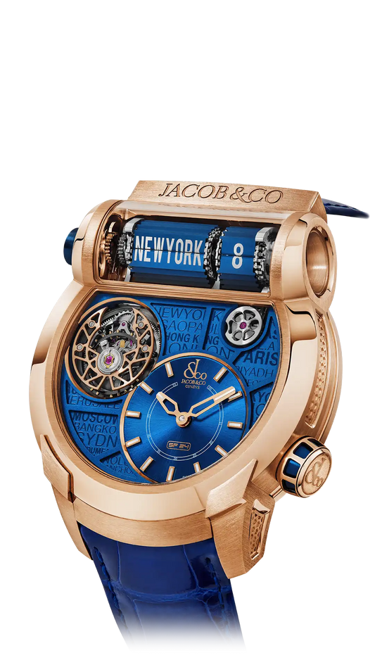 Epic SF24 Tourbillon |  Rose Gold Blue City Dial Jacob & Co.